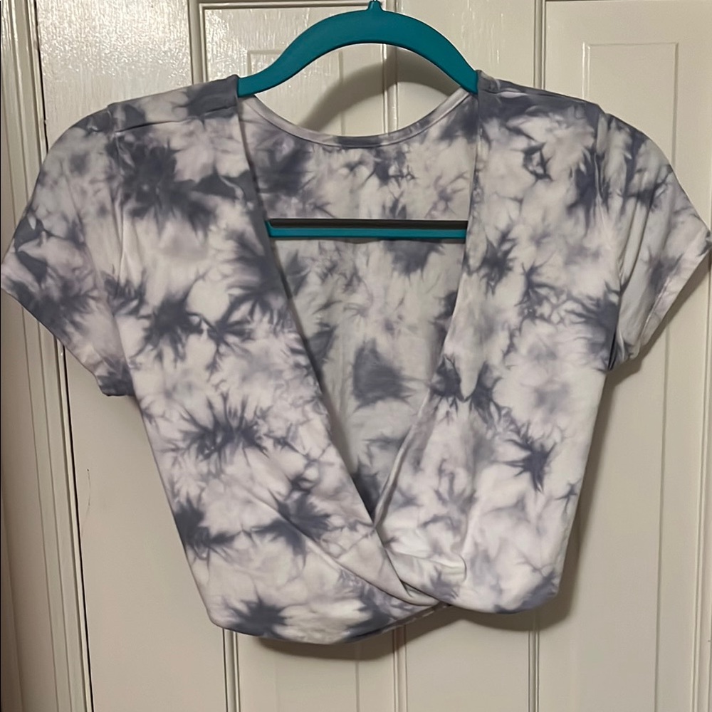 Stylish Tie-Dye Wrap Cropped Top